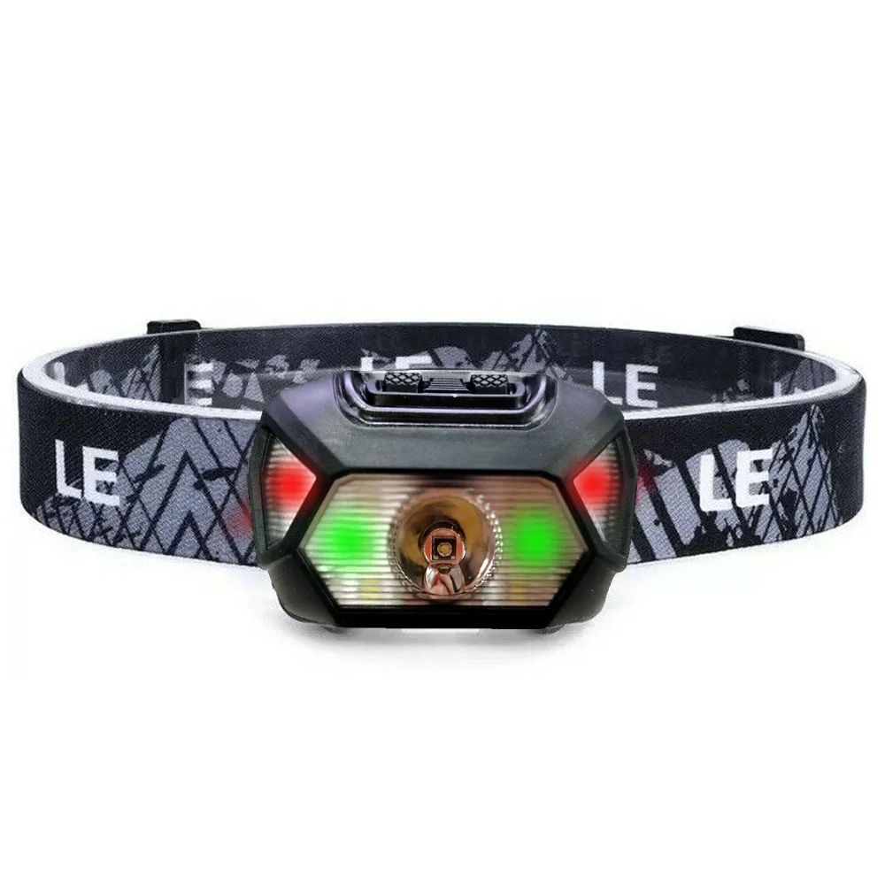 Новейший зеленый светодиодный налобный фонарь красный белый сухая батарея ААА двойной переключатель дизайн уличный другой для кемпинга