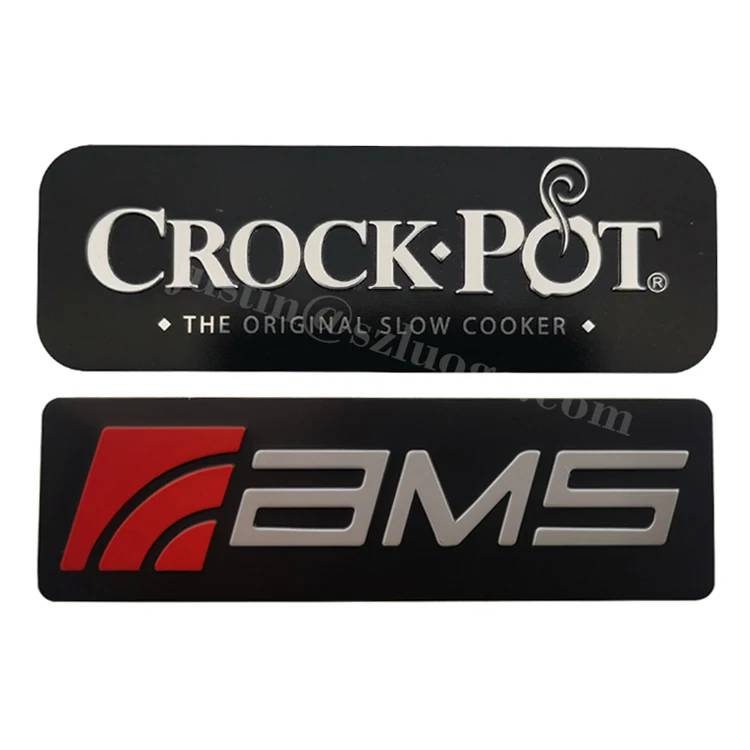 Custom 3D Stamped Logo Metal Stickers Printed Aluminum Embossed Brand Label Nameplate for Perfume Bottles