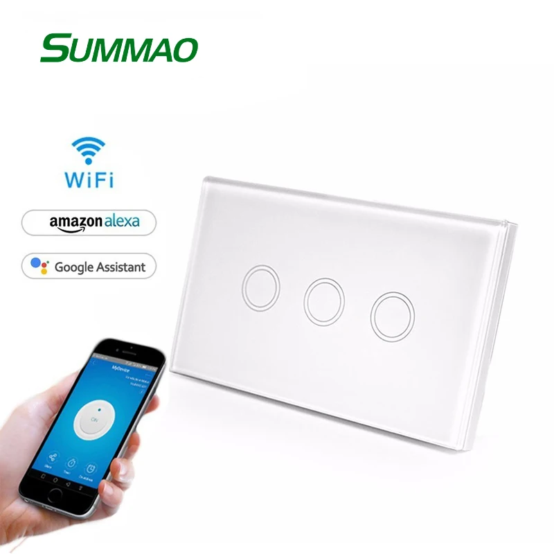 Привлекательный Современный межсетевой экран WIFI выключатель света несколько материалов переключатель