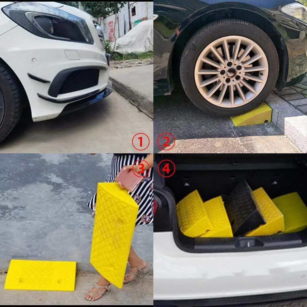 Portable Lightweight 250*270*130mm PVC Road Curb Ramps For Cars Wheelchairs