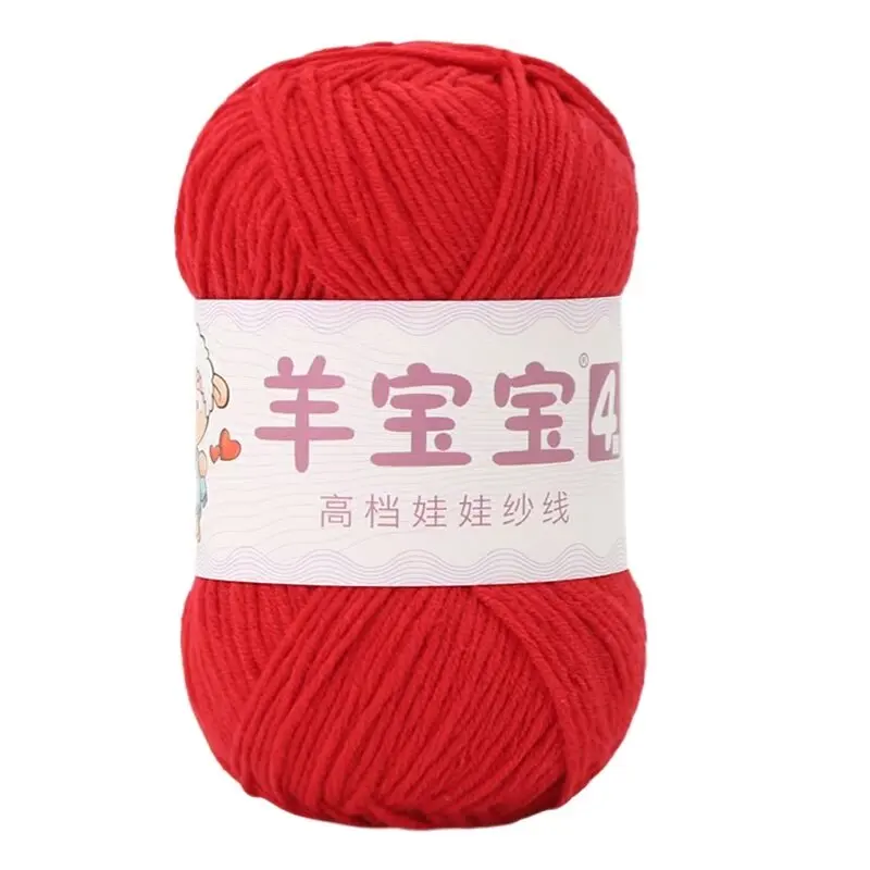 60%Cotton 40% Acrylic Yarn for Hand-knitted and Crochet 4 ply yarn crocheted slippers cushion doll carpet blended yarn