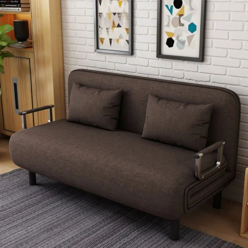 Wholesale Grey Simple Folding Sofa Bed Divano Letto Apartment Small Family Simple Reclining Chair Single Folding Sofa Bed