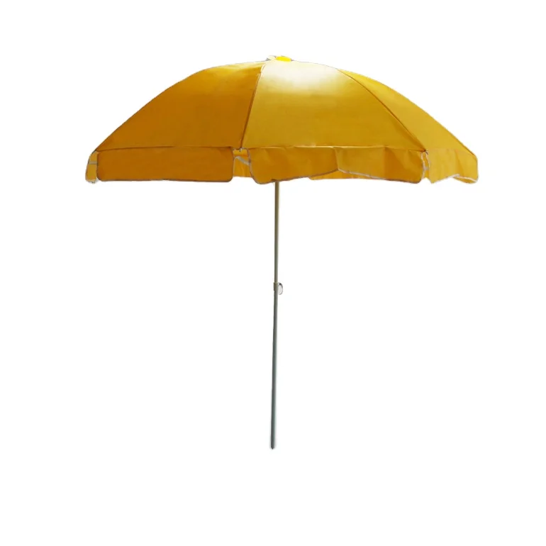 Amazon hot sale oxford fabric 7 feet yellow sun beach umbrella custom parasol