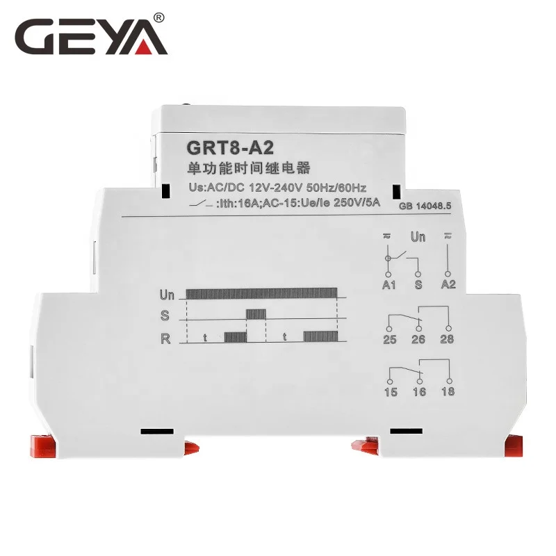  Электронное реле задержки времени GEYA GRT8-A1 AC/DC12V-240V 16 А CE CB