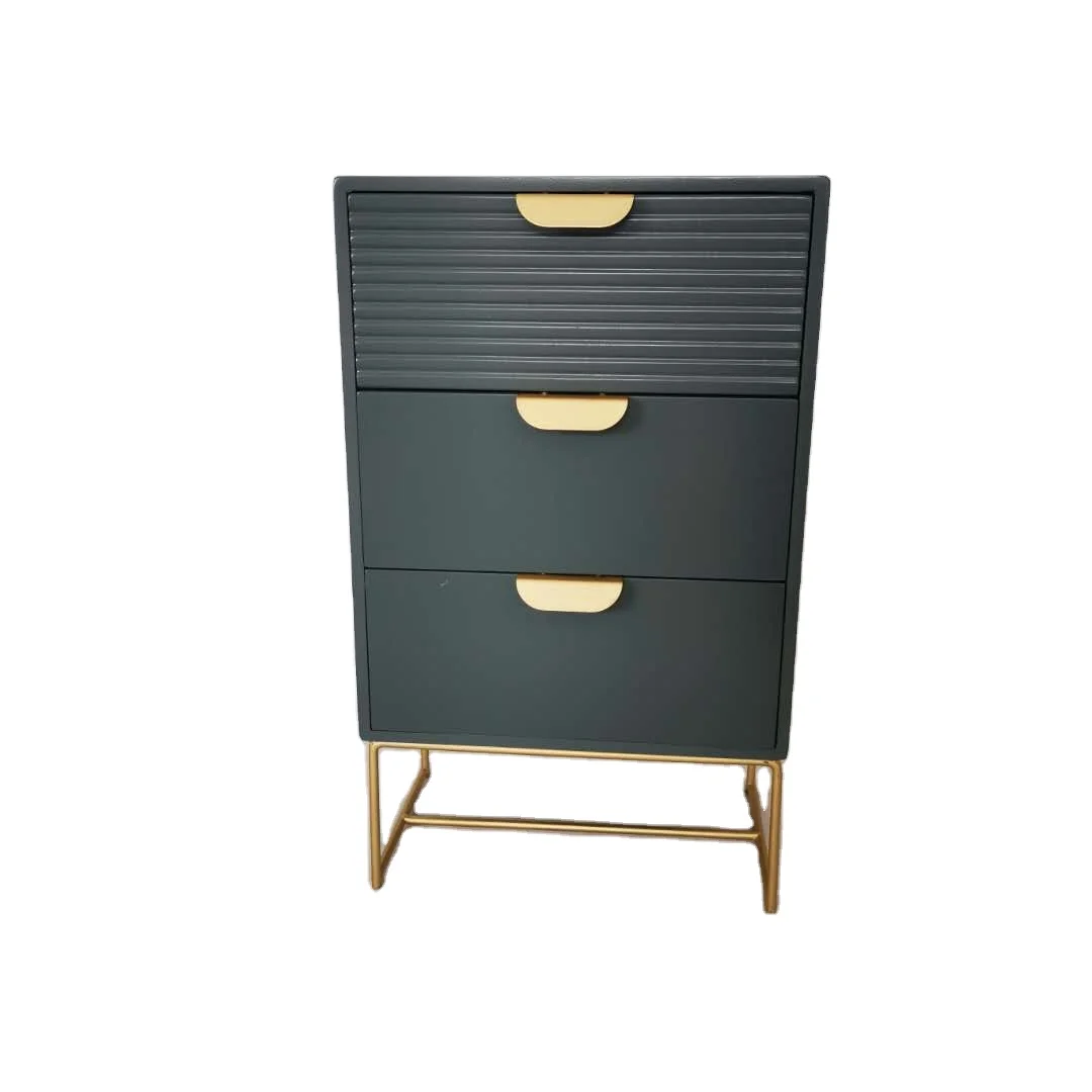  Современная металлическая ручка Mid-Century 3 выдвижных ящика для спальни деревянный шкаф с металлическими