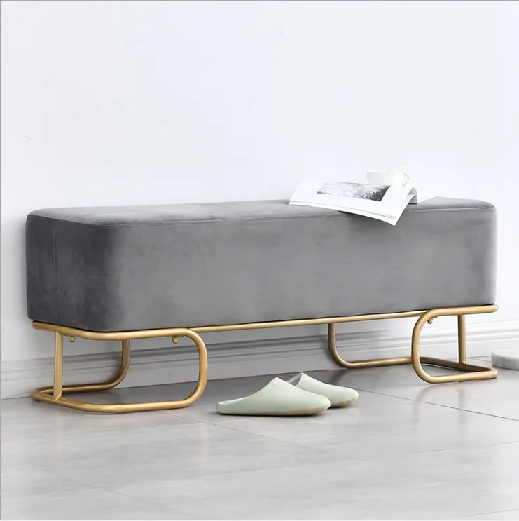 Custom furniture Nordic fashion high-end stainless steel foot clothing store cloth bench household replacement stool