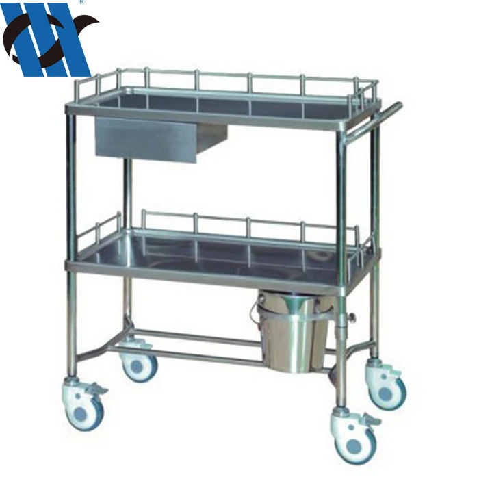 BDT205 hospital crash cart with drawers medical trolley stainless steel medical trolley