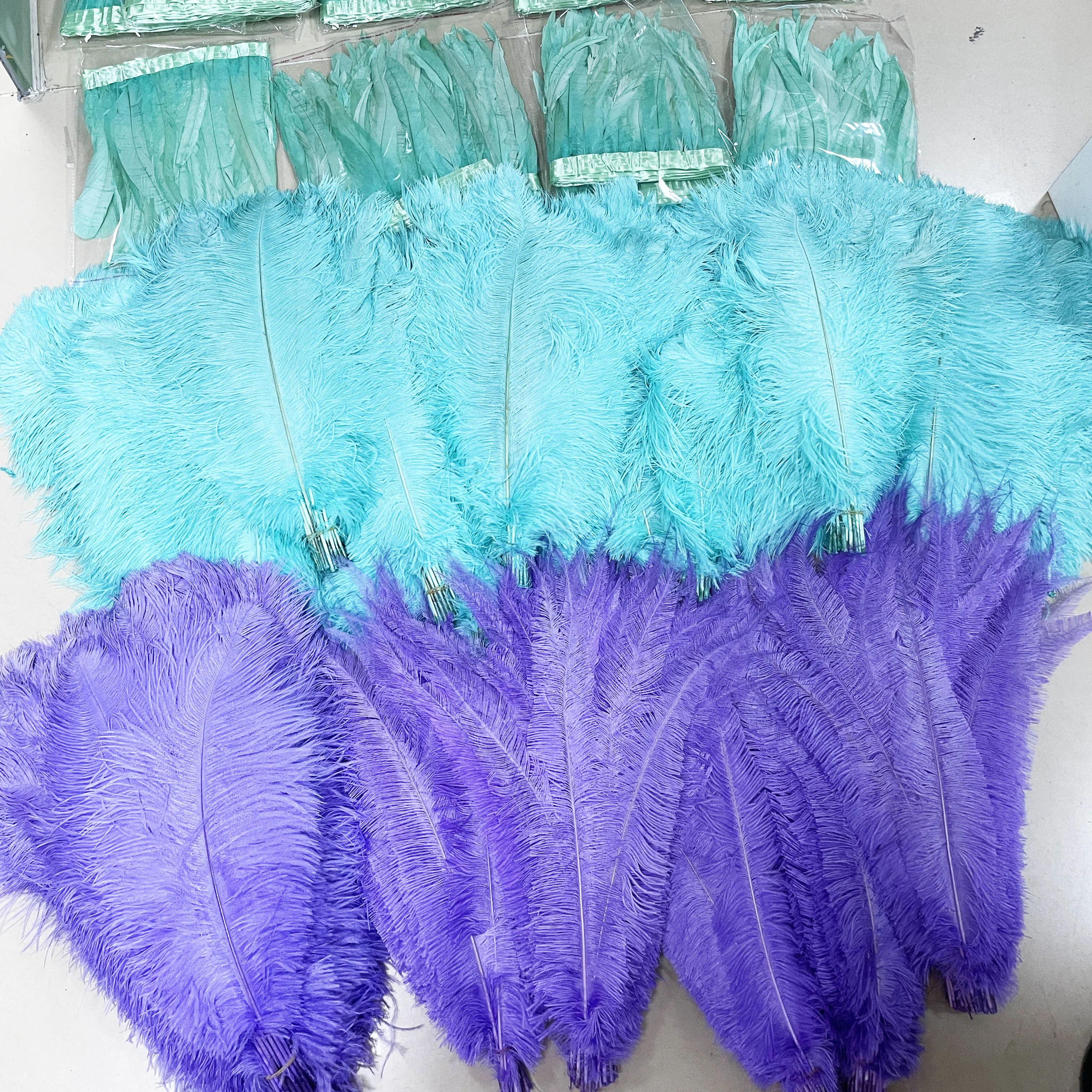 Wholesale Dyed Rooster Feather Trimming Cock Coque Tail Feather Fringe For Carnival Costume Clothing Dresses Headdresses