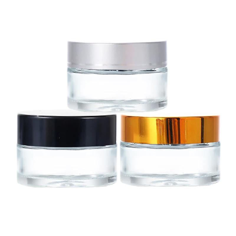 KDG Empty Cosmetic Glass Jar Packaging 4ml 20ml 40ml 60ml Custom clear Herb Glass Eye Cream Jar