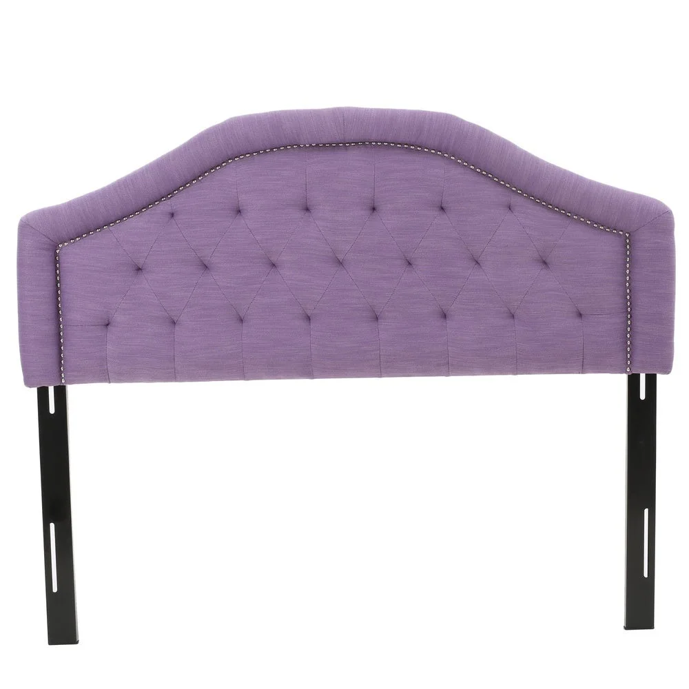 Classic Stylish Upholstered Fabric Headboard Light Purple Crystal Button Headboard for hotel