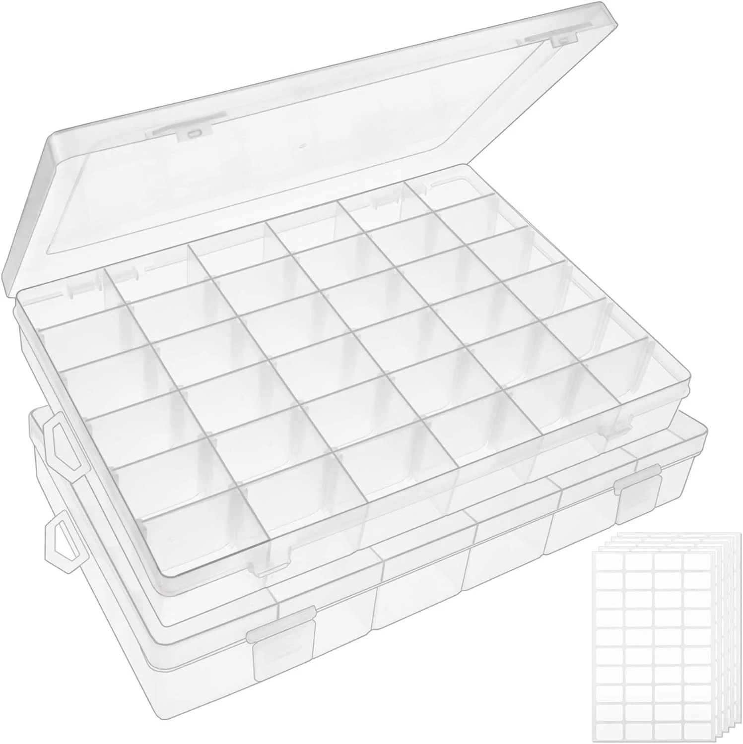 36-Compartment Modern Design Plastic Storage Box PP Material Transparent Slots for Trinkets & Jewelry Gadget Storage