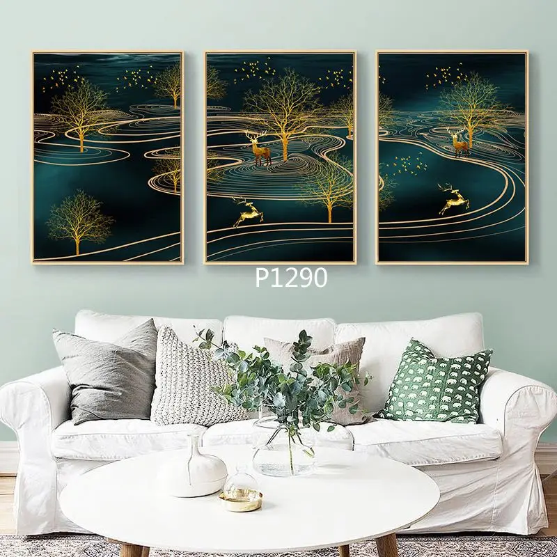 Modular Canvas Wall Art Print Poster Black White Animal Picture Lion Painting