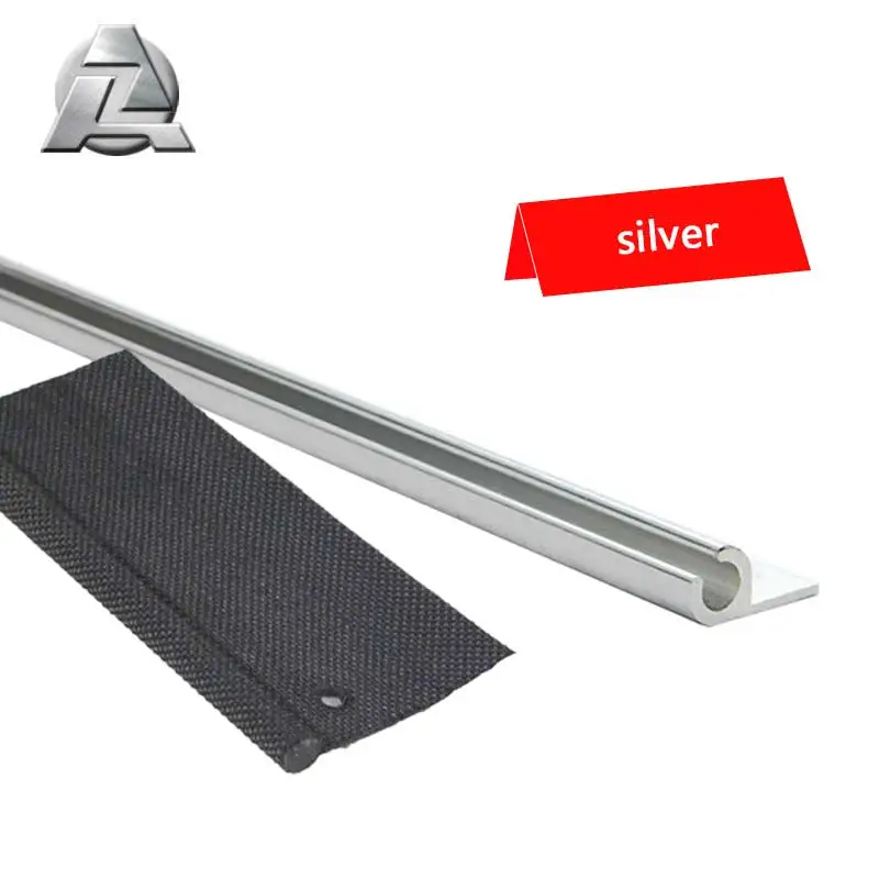 Aluminum single channel awning rail keder rails profile extrusion with holes