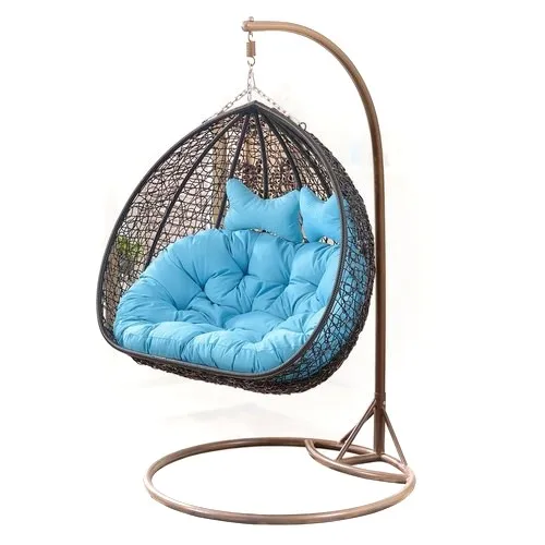 Rattan Wicker Modern Double Egg Afaf Swing Hanging Swing Chair, Egg Swing
