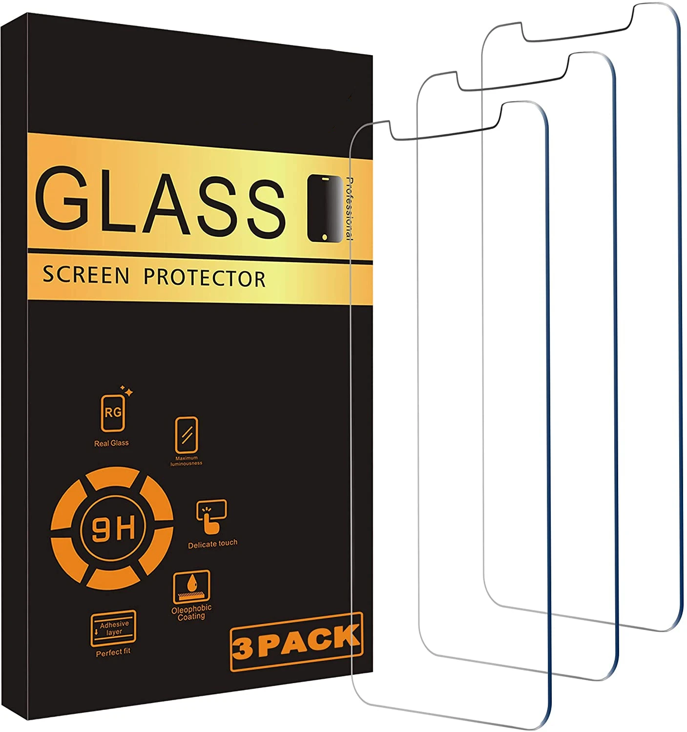 OEM LOGO Compatible For Amazon Ailun Glass Screen Protector for iPhone 11/iPhone XR 6.1 Inch 3 Pack Tempered Glass 2.5D