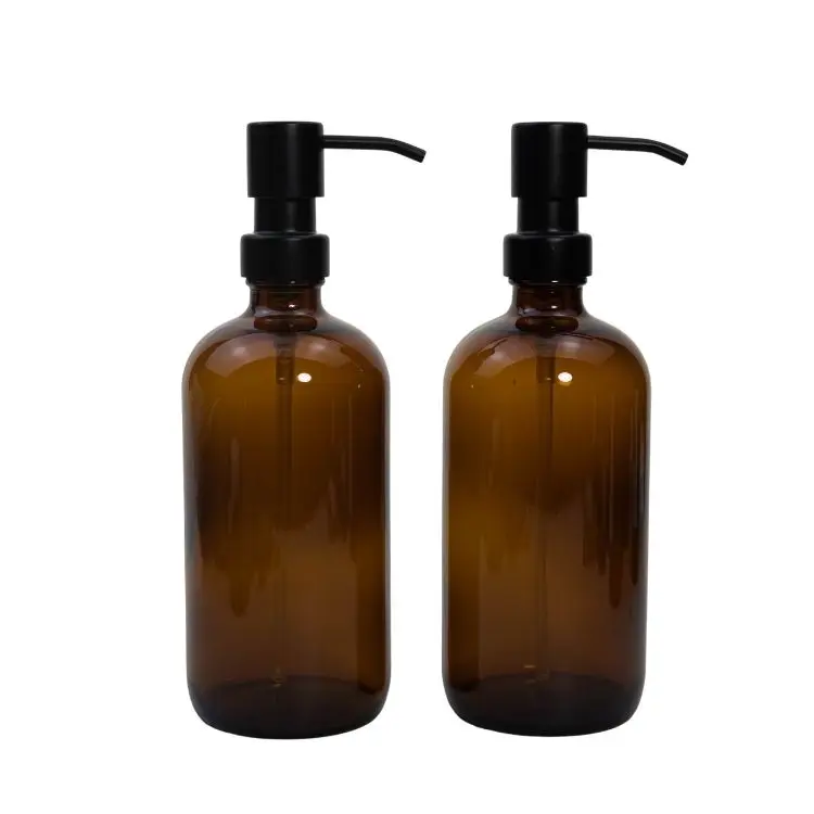500ml glass liquid soap bottle with dropper pumper lid wholesale