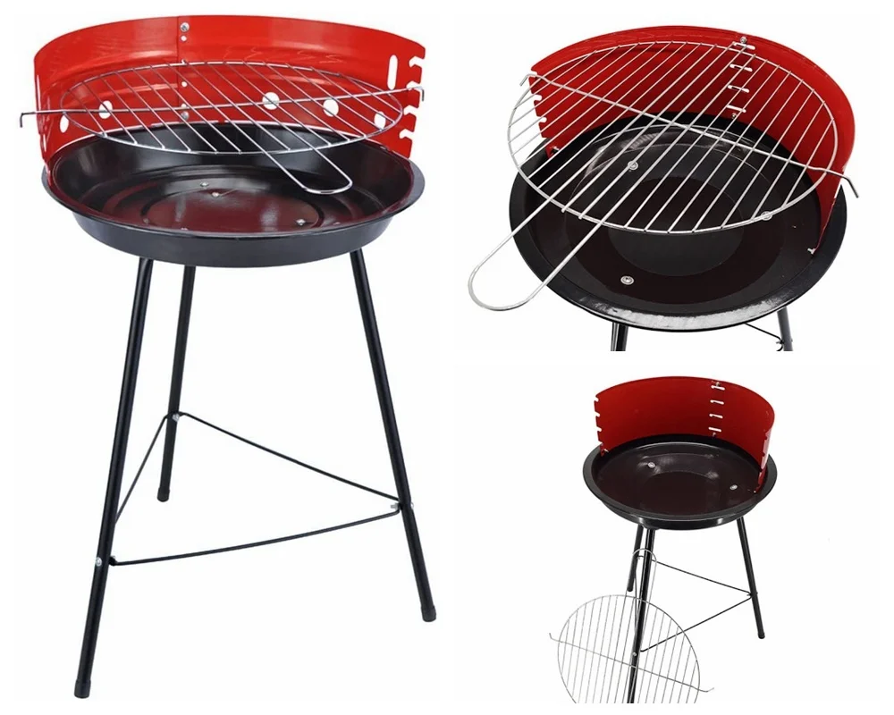 Portable camping 14 inch BBQ Charcoal Tripod Grill for outdoor Barbecue