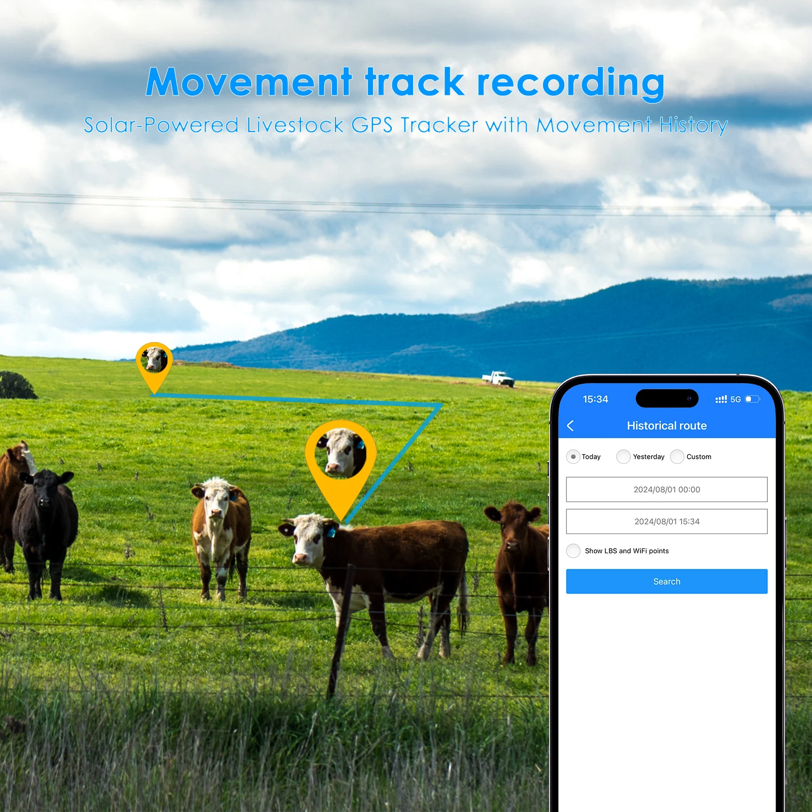 OEM Solar Power 4G GPS Tracker with GPS GLONASS IP67 Waterproof 20000mAh Global Version for Cattle and Vehicle
