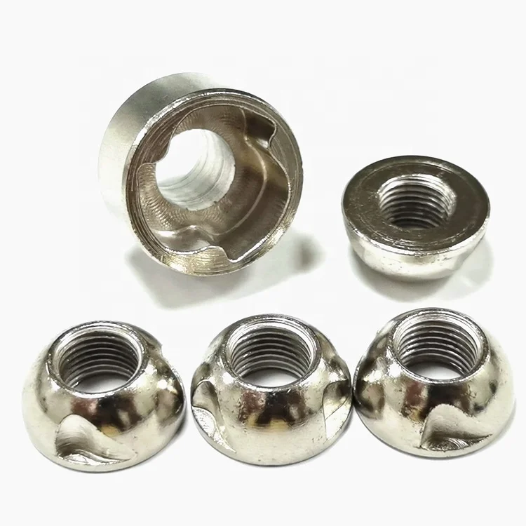 Customized Machining Stainless Steel Three Grooves Anti Theft Safety Nuts M8 Bicycle Security Lock Nuts