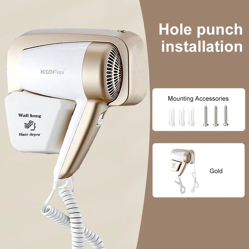 New Style 1300W High Power Wall Mounted Hair Dryer Special Hotel Hanging Hair Dryer