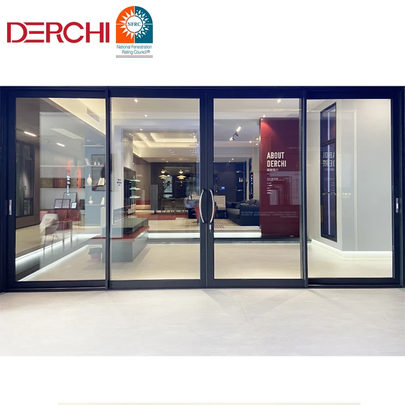 AS2047 NFRC 10 years warranty double glass patio doors sound Insulation exterior balcony aluminum sliding doors