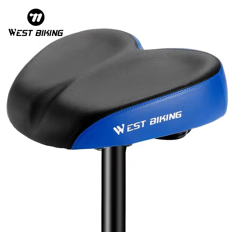 West Biking Wide Soft  Bicycle Saddle Breathable Waterproof  Bike Saddle Shock-absorbing and Pressure-resistant Cycling Saddle