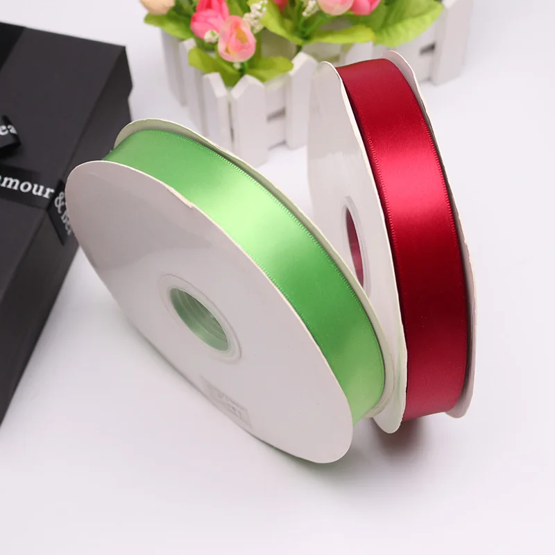 
Single Faced Polyester Ribbons Solid Color Satin Ribbon 1 Inch 100 Yards Per Roll Ribbon Wholesale Decoration 
