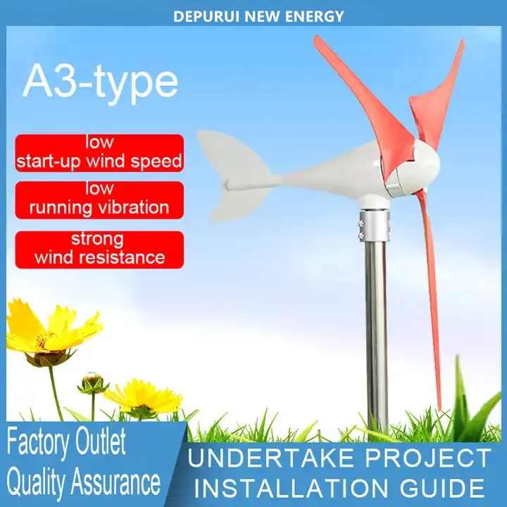 Manufacturers Wind Turbine Cost 100W 12V 24V Horizontal Axis Wind Power Generator Alternative Energy System