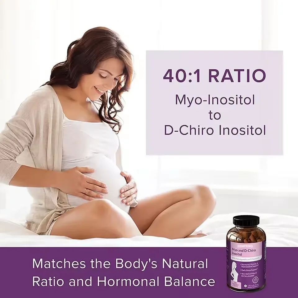 Pcos Supplement Hormone Balance Support Folate Vitamin D3 Myo-Inositol & D-Chiro Inositol Capsules for Women