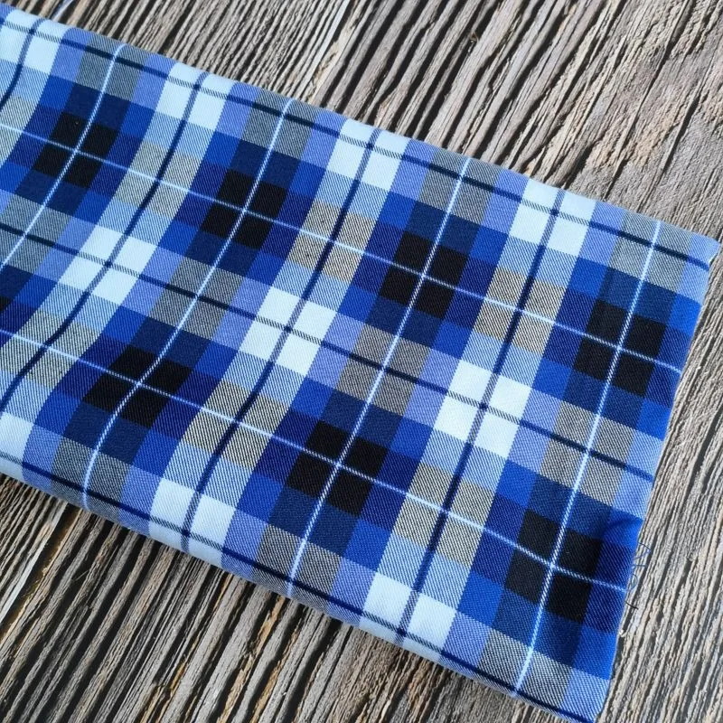 In stock 32 s Wholesale good quality Y/D shirting fabric woven TC poly cotton plaid yarn dyed check stock fabric