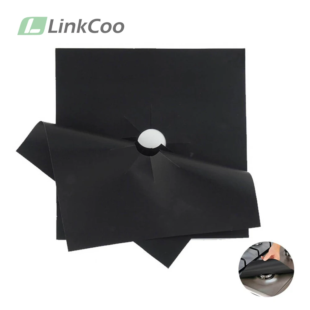 PTFE Burner Stove Protector Covers for Electric Gas Stove Top with Brushes