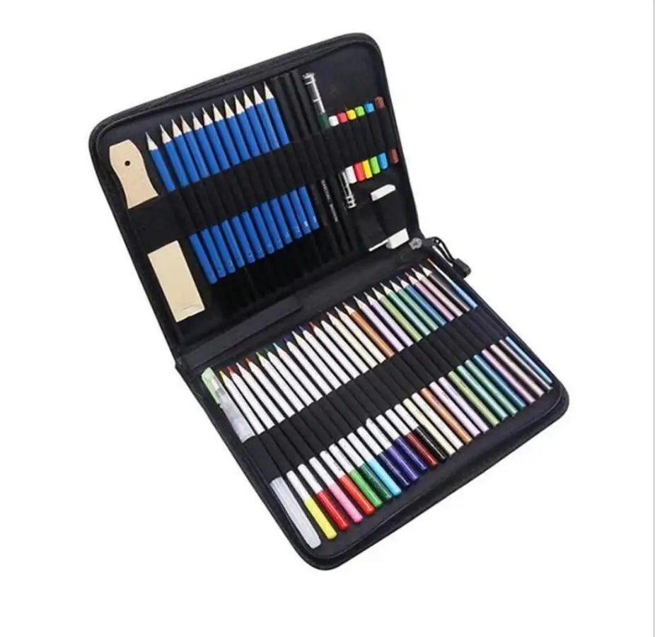 51PCS Drawing & Art Supplies Kit, Colored Sketching Pencils for Artists Kids Adults Teens, Professional Art Pencil Set with Case