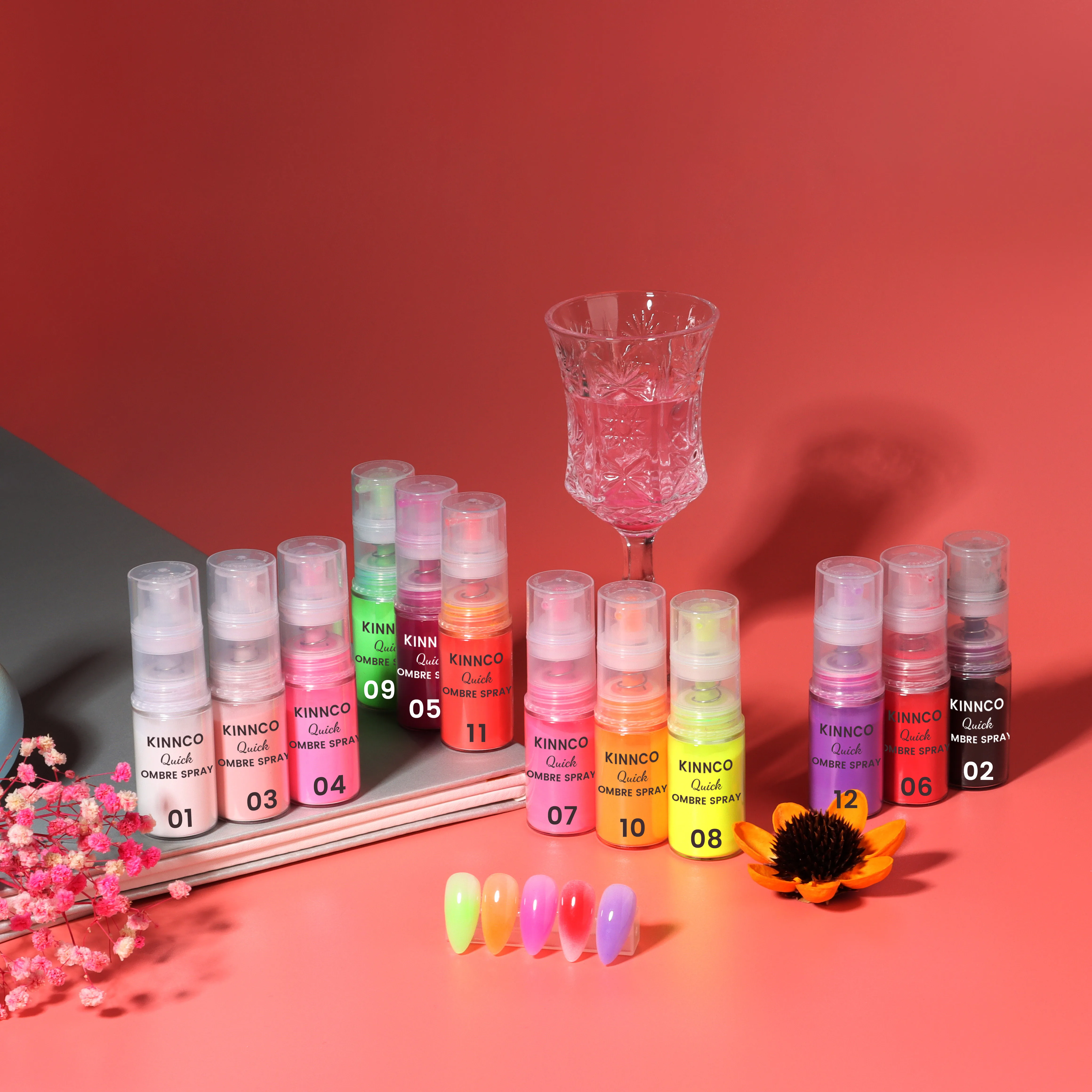 KNC Quick ombre spray for nails nail mist 2024 Hot-Sell product amazing gradient effect nail shadow spray 12colors for Summer 5g