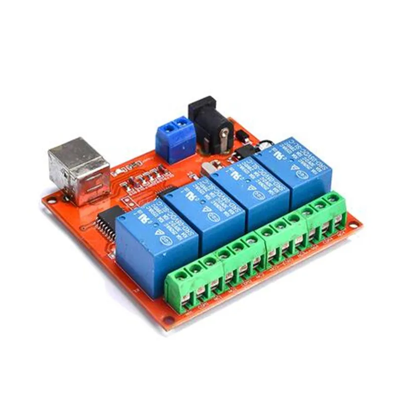 5V 12V 24V Computer USB control switch   PC intelligent controller 4-way no-drive relay module