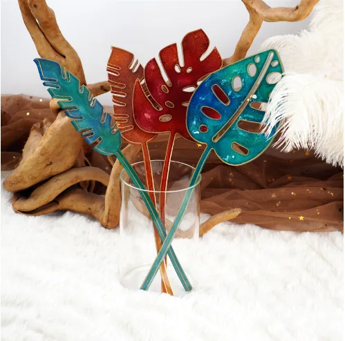 Crystal Resin Drop Glue Feather Tortoise-Back Leaf Flower Mosaic Table Setting Mirror Silicone Mold