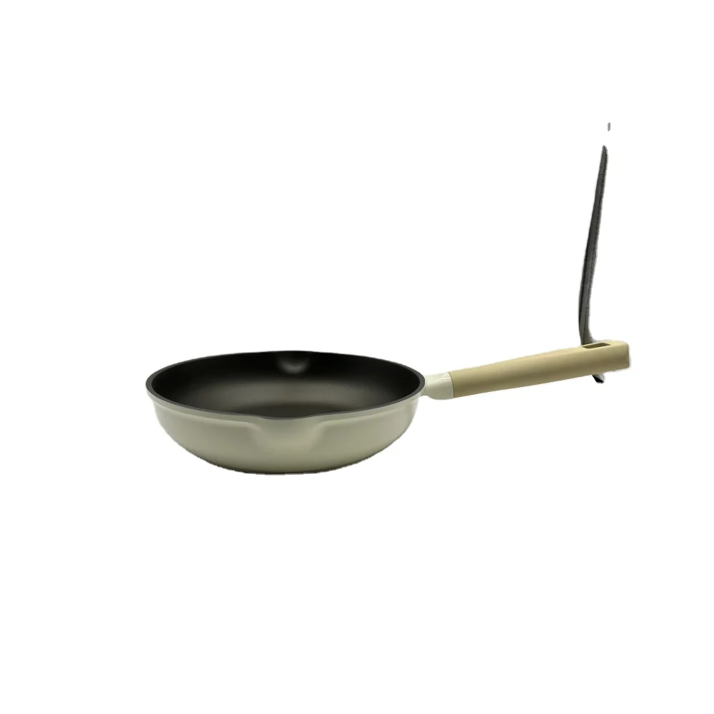 New arrival stand up straight die casting aluminum deep fry pan wok with Titanium-containing coating