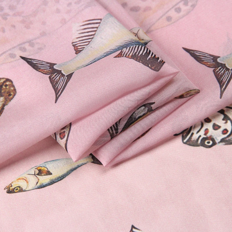 Excellent tuna pattern quality breathable women dress skirts chiffon silk fabric with customization