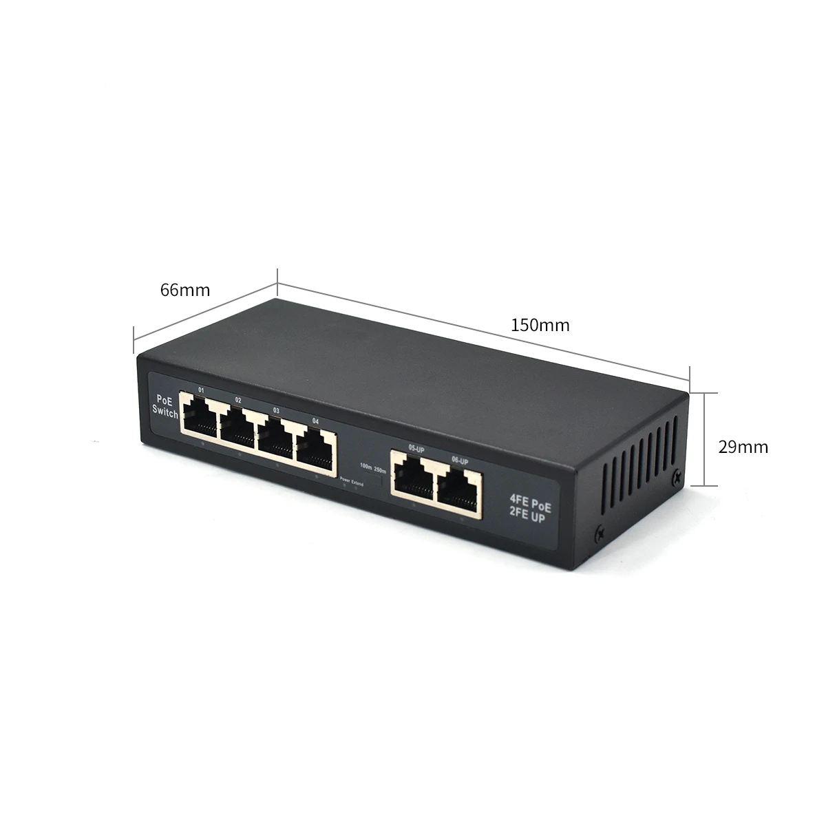 Wanglink 12V 24V 48V VLAN 4 port switch poe megabit reverse poe switch with external power supply
