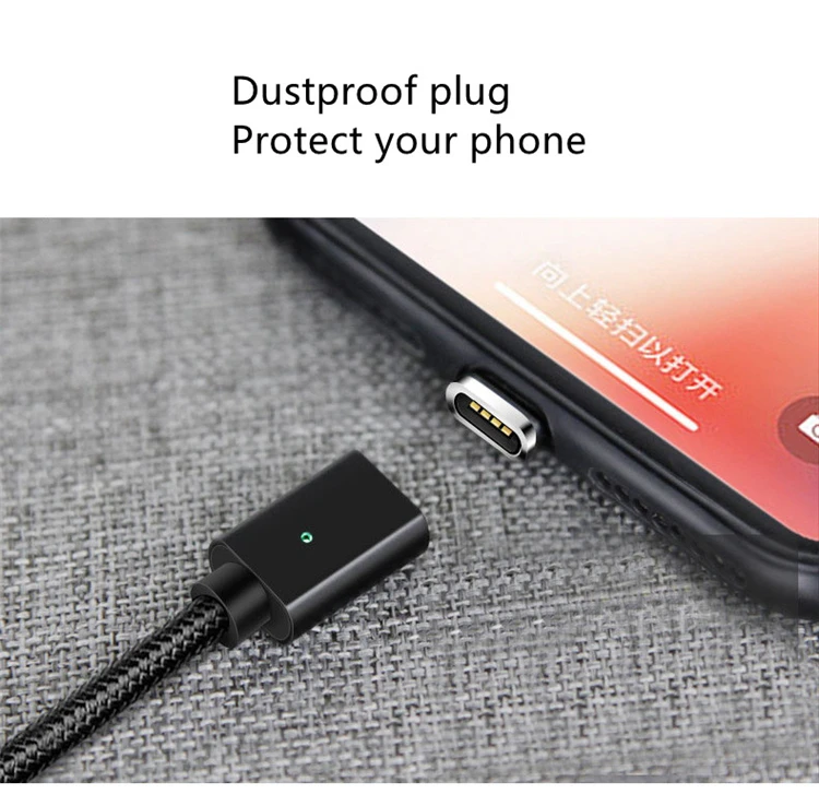 
Nylon Braid 33Ft 3A Flat Magnetic USB Charging Data Cable 3 in 1 Magnet Charger Cable For IOS Type C Micro USB 