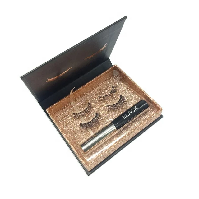 Private label magnet eyelashes waterproof liquid magnetic eyeliner set