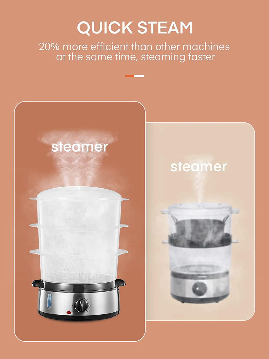 9L 3tiers Electric home food Steam Cooker  with Steamer&timer  for cooking ,food egg corn heating