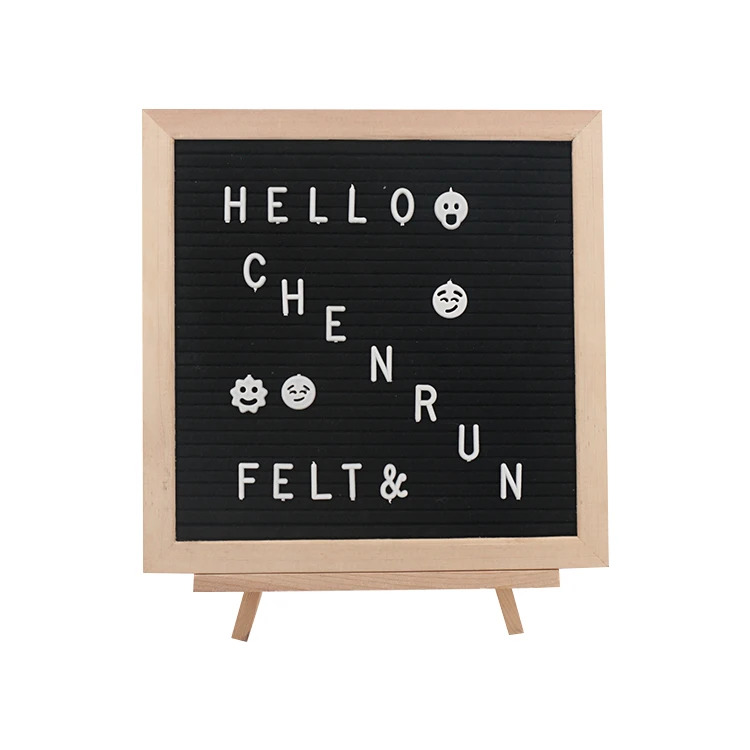 Changeable Classy Dark Stained Wooden Crafts Black Felt Message Letters Notice Busy Board