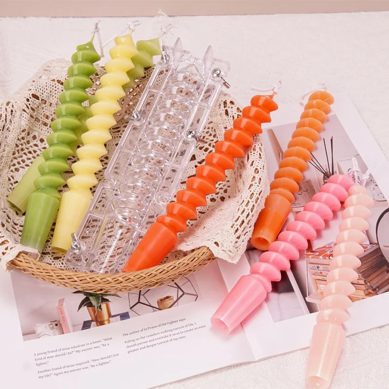 SZ960 Spiral Rotating Twisted Rod Wax Long Strip DIY Aromatherapy Candle Plastic Mold 3D