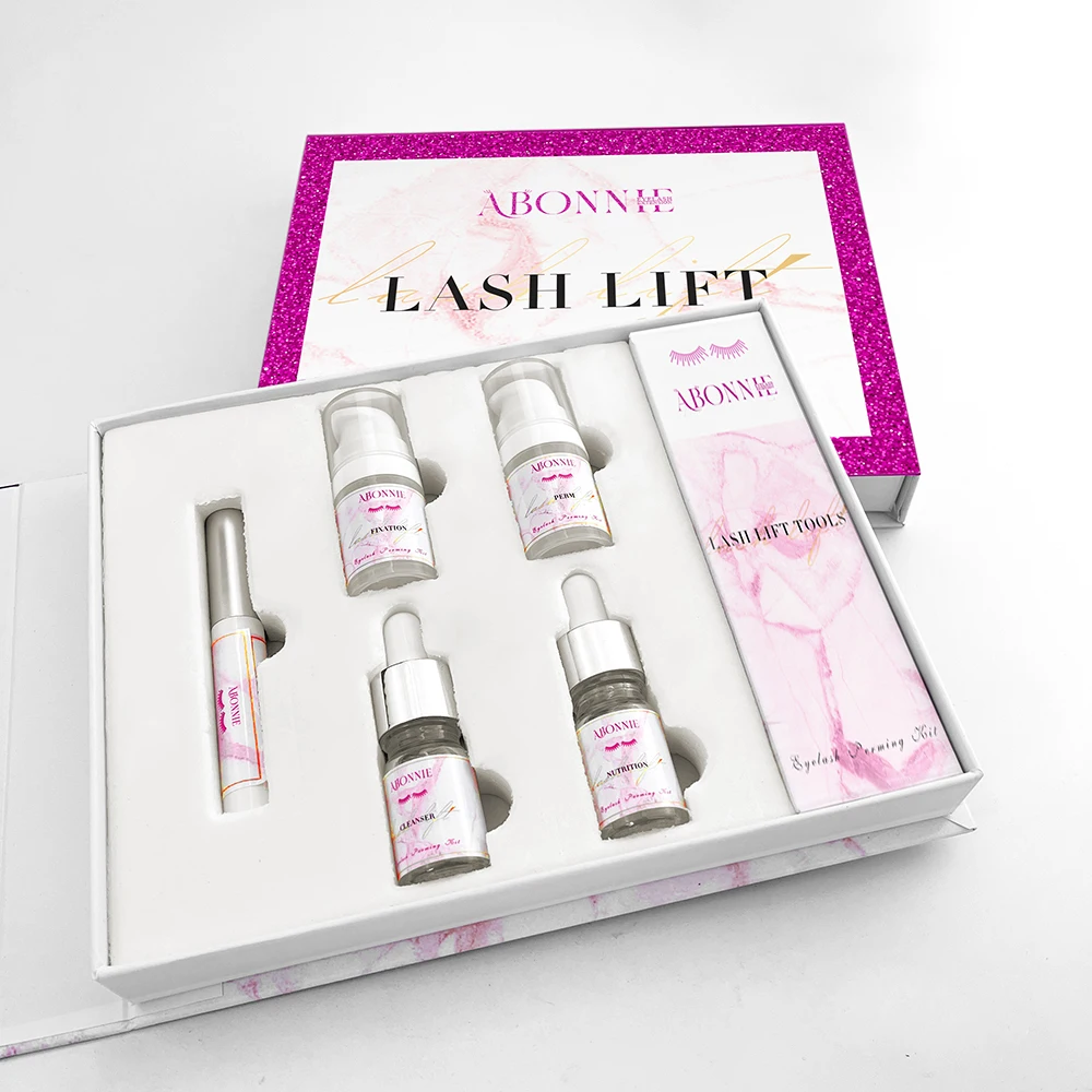 Abonnie Korea High Quality Eye Lash Lifting Set Profesional Eyelash Brow Lashlift Private Label Lash Lift Kit