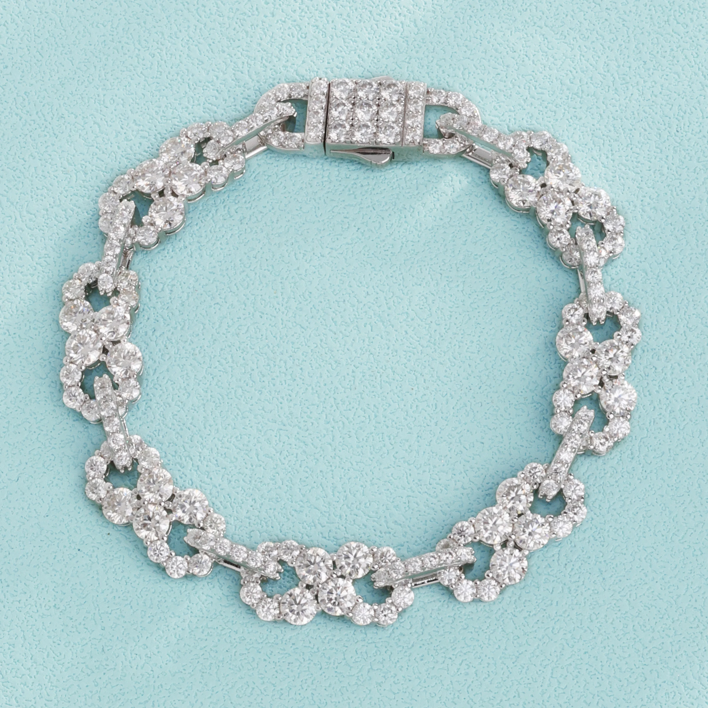 Full Diamond 10MM Infinite Cuban Chain Hip Hop Jewelry Unisex 925 Sterling Silver Bracelet Necklace Fine Jewelry