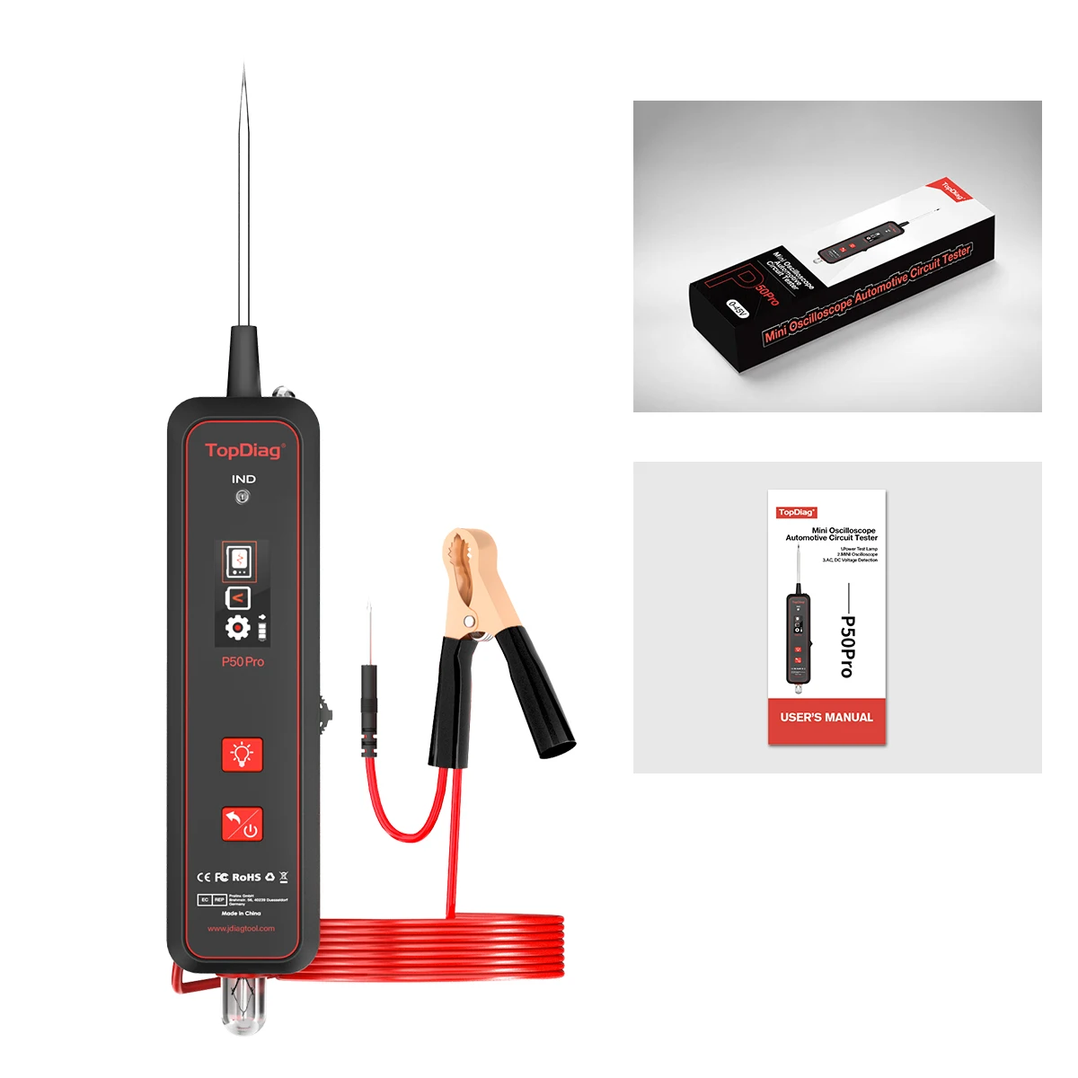 P50Pro Multifunctional MINI Oscilloscope Automotive Circuit Tester DC 0-45V Vehicles light voltage tester