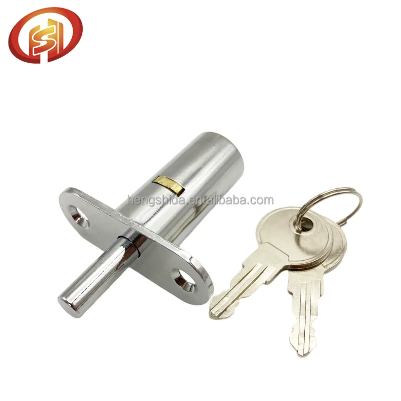 105 Furniture Lock 19*40mm Cylinder Zinc alloy Push Lock Chrome finish Drawer Lock