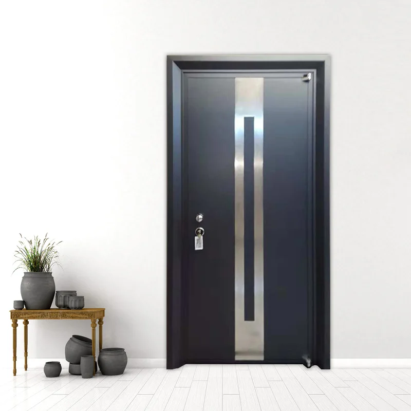 China make competitive price simple style of barn exterior metal door apartment stainless steel fireproof entry door