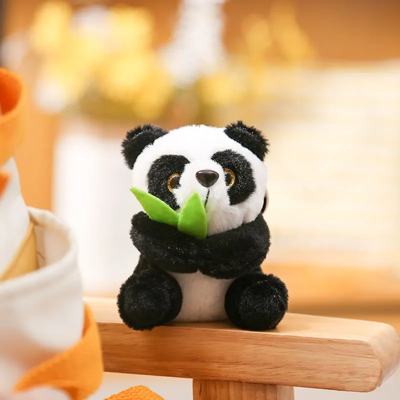 Custom kawaii Cartoon Panda mini Plush keychain toys Dolls Pendant Cute Stuffed Animals Panda Keychain Plush Panda diy bag charm