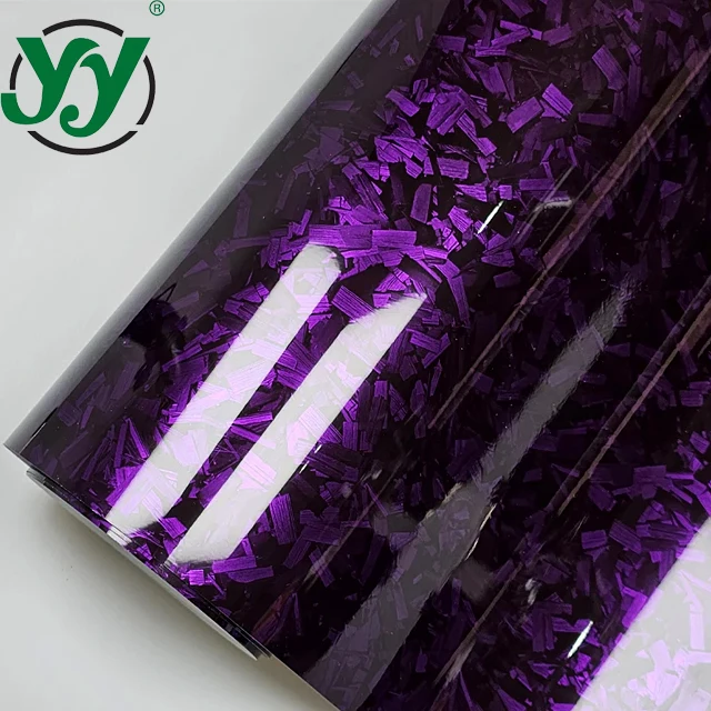 Glossy Purple Crystal Forged Carbon Fiber Wrapping Vinyl Film Motorcycle Stickers Decals Auto Accessories Wrap Foil